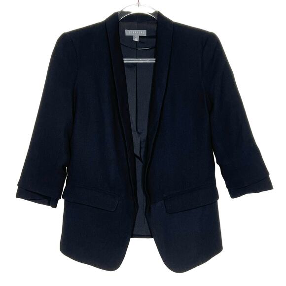 LORD & TAYLOR HIGHLINE COLLECTIVE Open Blazer Suit Jacket Black Womens Size 2 - Picture 1 of 7